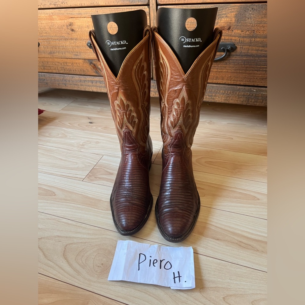 Tony Lama Teju Lizard Cowboy Boots size 12E